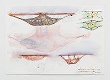 Lee Bul, Study for DMZ Jung-ja Project 1, 2017, pencil, watercolor ink, acrylic paint on paper