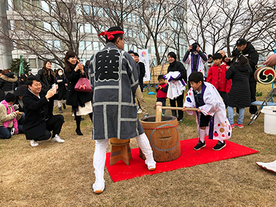 屋上庭園 もちつきイベント