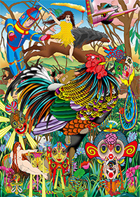 cԌhsX̝|t2024N 痿CNAANEVNXN[AKX̕AAANG^J@X 251~200cm ©Keiichi Tanaami / Courtesy of NANZUKA