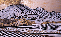 山本丘人《真昼の火山》1959（昭和34）年　紙本・彩色　山種美術館