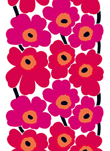 ファブリック ≪ウニッコ≫（ケシの花）、図案デザイン：マイヤ・イソラ、1964年 Unikko pattern designed for Marimekko by Maija Isola in 1964