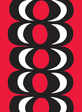 ファブリック≪カイヴォ≫（泉）、図案デザイン：マイヤ・イソラ、1964年　Kaivo pattern designed for Marimekko by Maija Isola in 1964