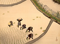 川合玉堂 《早乙女》 1945（昭和20）年　絹本・彩色　山種美術館