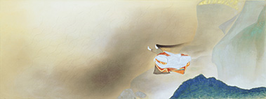 小林古径 《清姫のうち「日高川」》 1930（昭和5）年　紙本・彩色　山種美術館