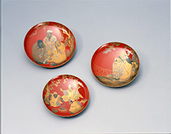 「和漢人物蒔絵三つ組盃」江戸時代（18〜19世紀）