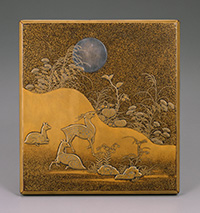 重要文化財　春日山蒔絵硯箱　1合　木胎漆塗　日本・室町時代　15世紀　根津美術館蔵
