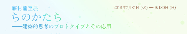藤村龍至展 ちのかたち――建築的思考のプロトタイプとその応用