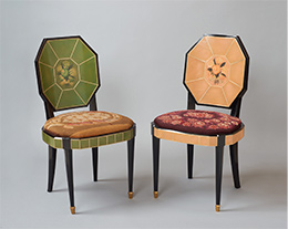 アンドレ・グルー（デザイン）、マリー・ローランサン（絵付）、アドルフ・シャノー（制作）《椅子》　1924年頃