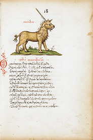 マヌエル・フィレス『動物の性質について』　16世紀　大英図書館蔵 ©British Library Board