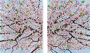 ダミアン・ハースト　《神聖な日の桜》　2018年　カルティエ現代美術財団コレクション、パリ