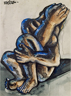 フェルナンド・ボテロ《泣く女》 1949年　水彩／紙　56 x 43cm