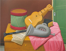 フェルナンド・ボテロ《楽器》 1998年　油彩／カンヴァス 133 x 172cm